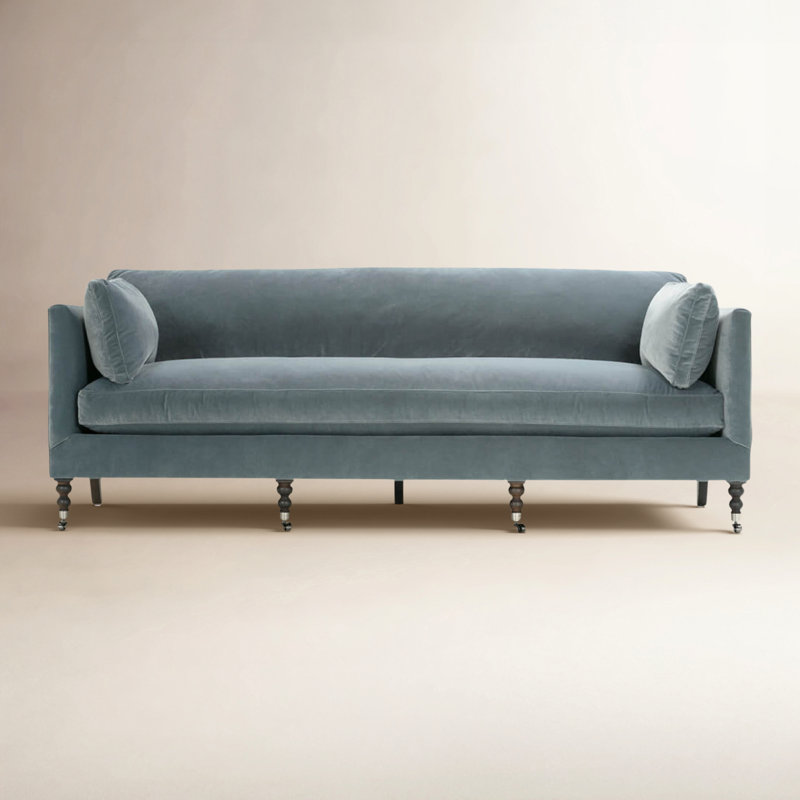 Madeline Sofa, Slate, Chocolate, 34"H x 90"W x 40"D