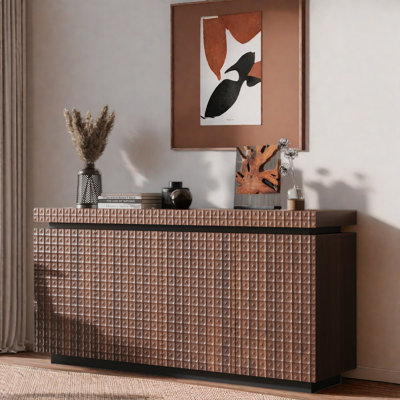 Modern Sideboard With Large Storage Space And Distinctive Textured Finish