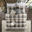 Édredon grand format 7 pièces à chevrons - couleur neutre, imprimé écossais Buffalo, lavable à la machine, édredon, taies décoratives, coussins, jupe pour lit neutre, écossais, rembourrage,