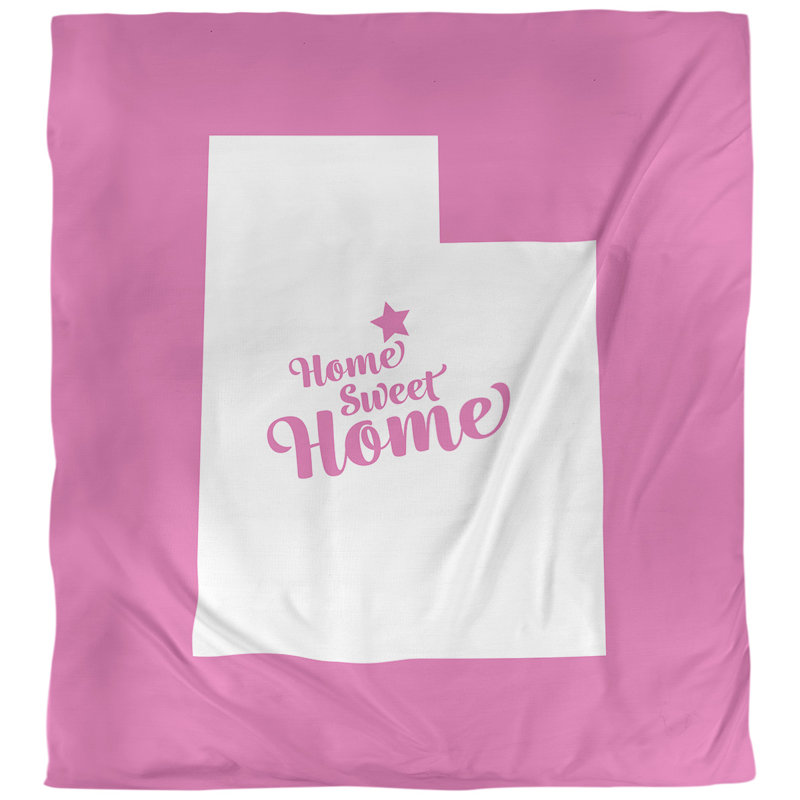Housse de couette réversible simple Home Sweet Provo, Housse de couette pour lit simple, Rose, Microfibre