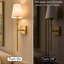 Applique murale moderne à intensité variable avec abat-jour en lin beige fuselé, applique murale 1 lumière câblée avec base moyenne E26, H 22,93 po-1441257233