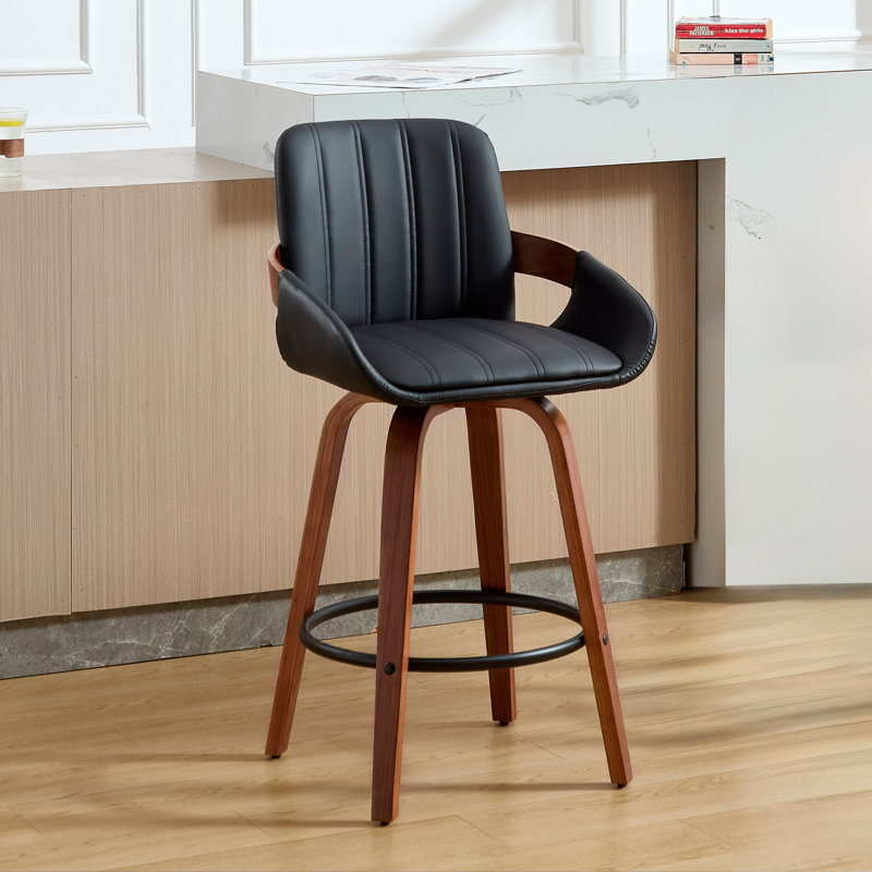 Swivel Bar & Counter Stool, Black, 1
