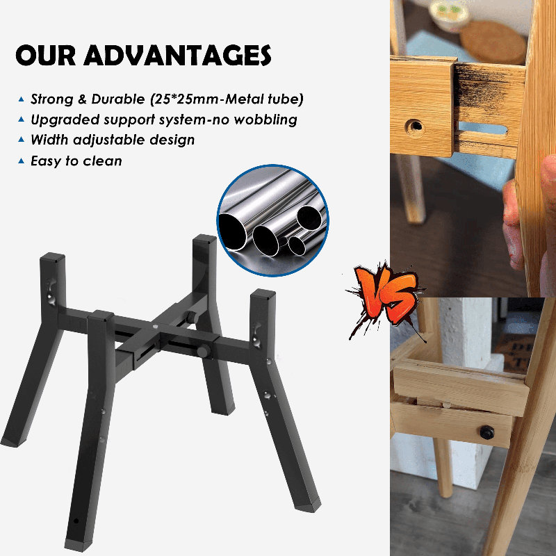 Adjustable Raised Dog Bowl Stand, Elevated Food and Water Stand，11-inch Tall holder suitable for 7-10.6" Bowls (bowl not included)