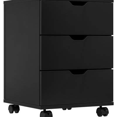 3-Drawer Vertical Filing Cabinet, Rolling Mobile File Cabinet With Casters