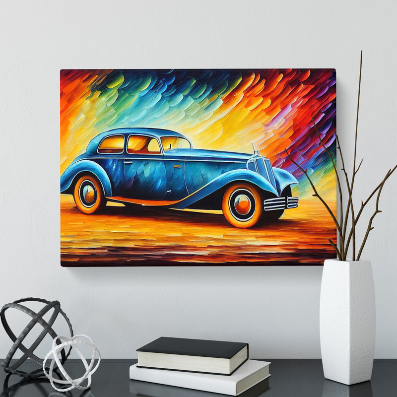 Painted Classic Car Vol.4 Abstract - Wrapped Canvas Painting, 50cm H x 76cm W x 3cm D