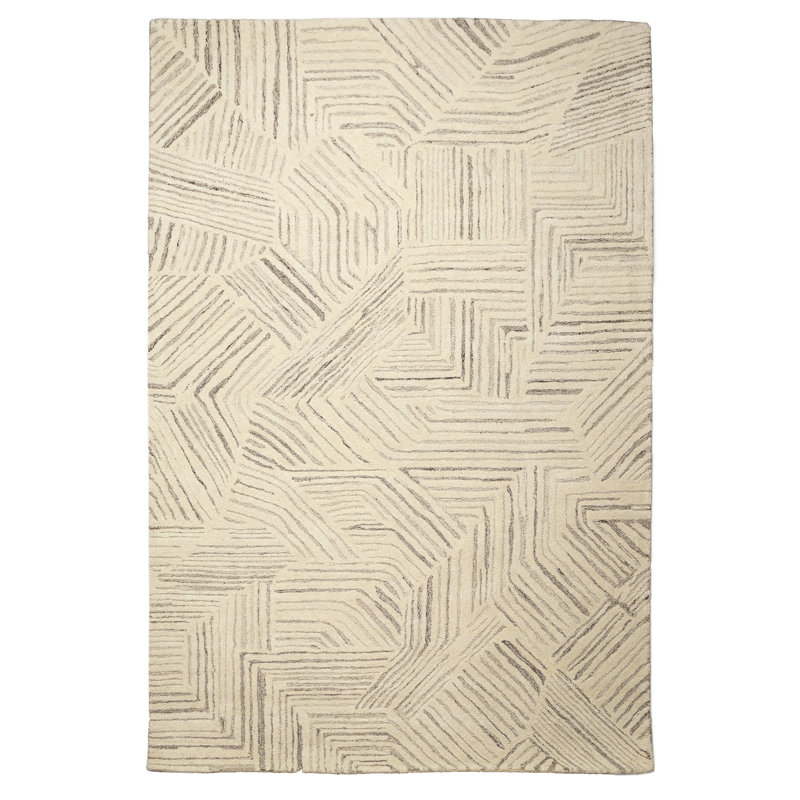 Hertraud Wool Abstract Indoor Rug, Rectangle 5' x 7'6"
