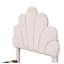 EU Single (90X200cm) Scalloped Shell Bed, Glam Upholstered Platform Frame, Burgundy & Beige Velvet-169881279