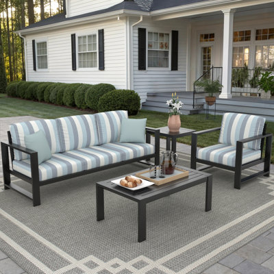 Ensemble de conversation pour 4 personnes avec coussins Sunbrella® Reva