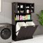 Armoire de salle de bain inclinable à deux compartiments avec panier à linge haut et 2 tablettes réglables
