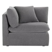 Annabella Corner Accent Chair, Elite Pewter Textured Performance Chenille