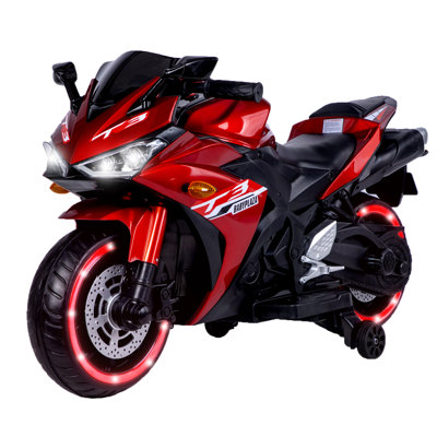 Motocyclette pour enfants Alex, motocyclette 12 V pour les enfants 3 4 5 6 ans Garçons Filles 12v7ah pour enfants avec des roues d'entraînement / commande manuelle / commande manuelle / roues d'éclairage