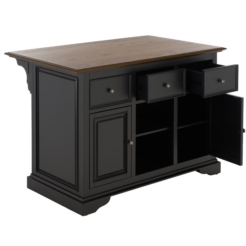 Brayden 2 Door 3 Drawer Island, Black