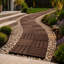 Dalles de terrasse emboîtables en WPC durable, ensemble de 25 pièces - Brun foncé gaufré pour une installation facile et une utilisation polyvalente