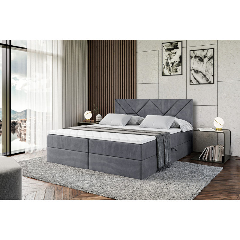 Bed, 180cm W x 200cm L, Dark gray