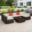 Ensemble de canapé modulaire de patio, ensembles de conversation pour mobilier d'extérieur, ensemble de mobilier de patio 7 pièces