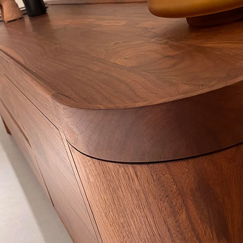 Meuble télé en bois de noyer noir, 94.49"
