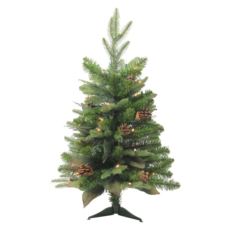 Sapin de Noël artificiel mixte pré-éclairé 2,5 'avec lumières claires