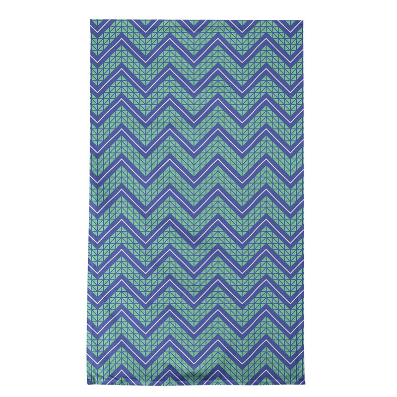Stephenie Tea Towel Kitchen Towel, Green/Blue/Dark Blue, Cotton Twill