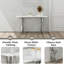 Console luxueuse de 55 pouces en faux marbre blanc et argent avec base géométrique en miroir en métal chromé