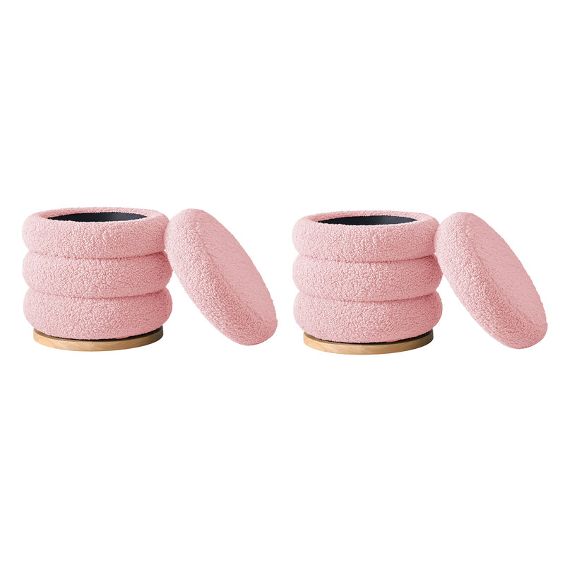 Repose-pieds rond pivotant avec rangement 360 ° Rosa, Rose