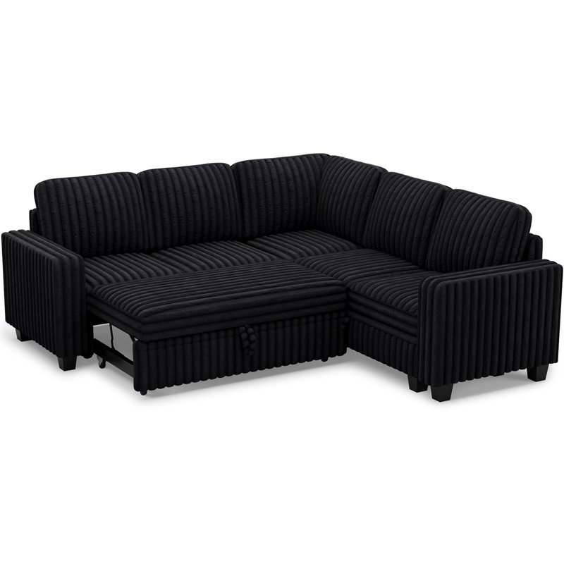 Canapé modulaire en L Isolde, Noir