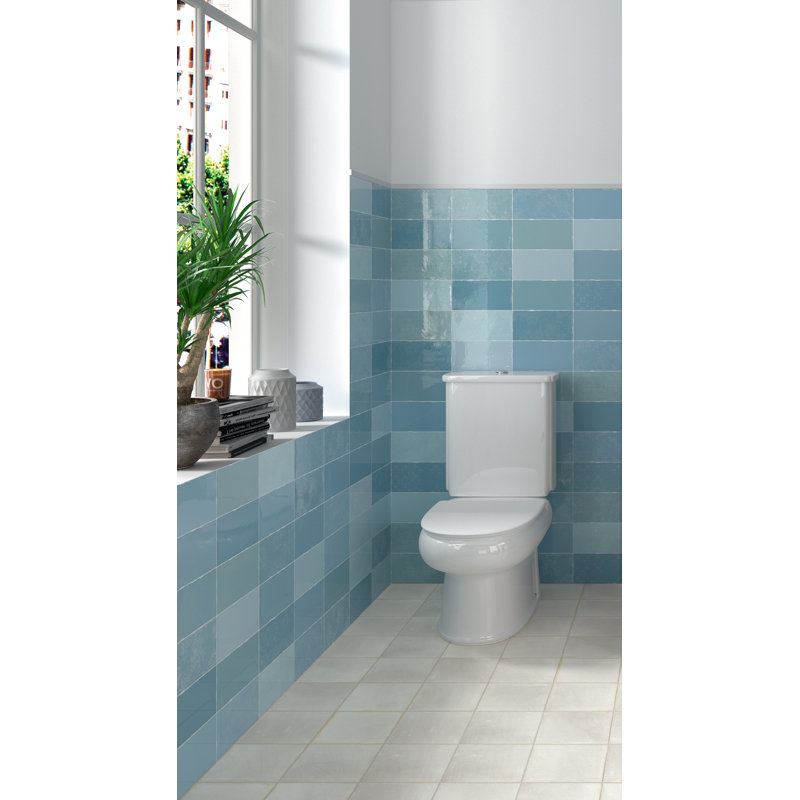 Blush Ferro 60 x 60 cm Beveled Porcelain Tile, Blue