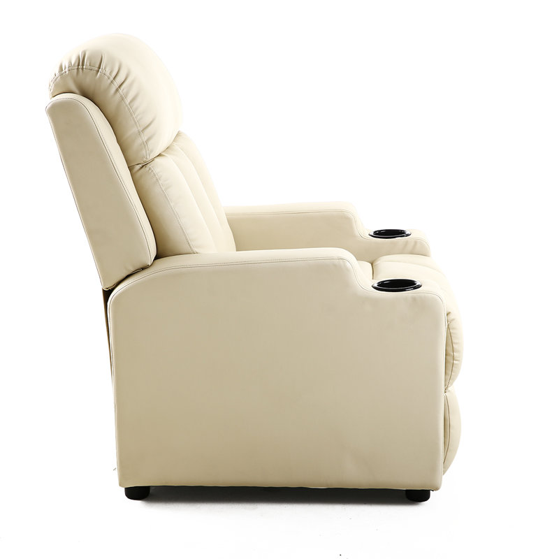 Studio Bonded Leather Manual Recliner, Cream
