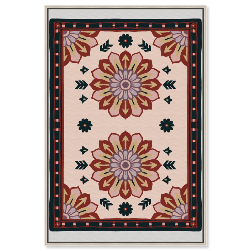 Midnight Damask Canvas Floral & Botanical Print by Oliver Gal, Black Frame, 10 x 15, 31"H x 21"W, Silver Floater Frame