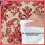 Édredon damassé à motif floral rouge-129088499