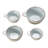 Stoneware Measuring Cups With Wax Relief Pattern, White, Set Of 4