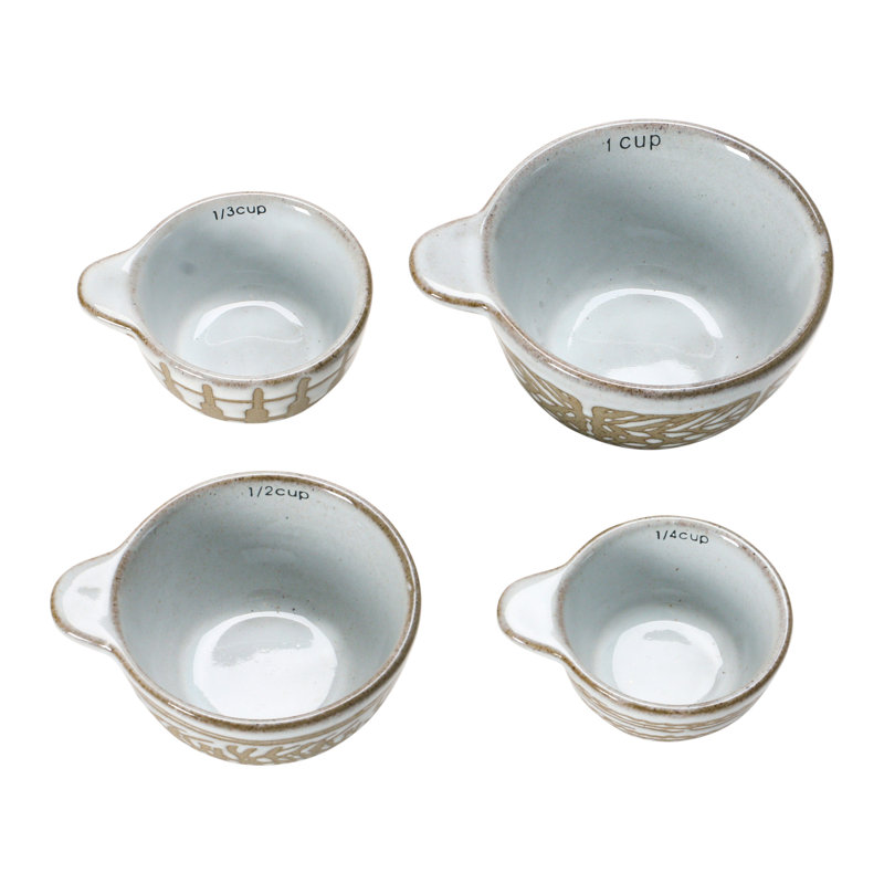 Creative Co-Op 4 -Piece Ceramic Measuring Cup Set (Set of 4)