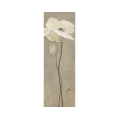 Poppy in White IV 1 Piece Wrapped Canvas Panoramic Wall Art