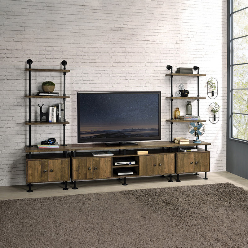 Meuble télé minimaliste moderne blanc de 60 pouces