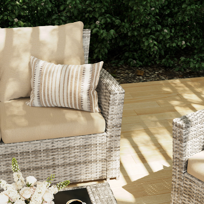 Rosolino 4 - Person Outdoor Seating Group with Cushions, Beige