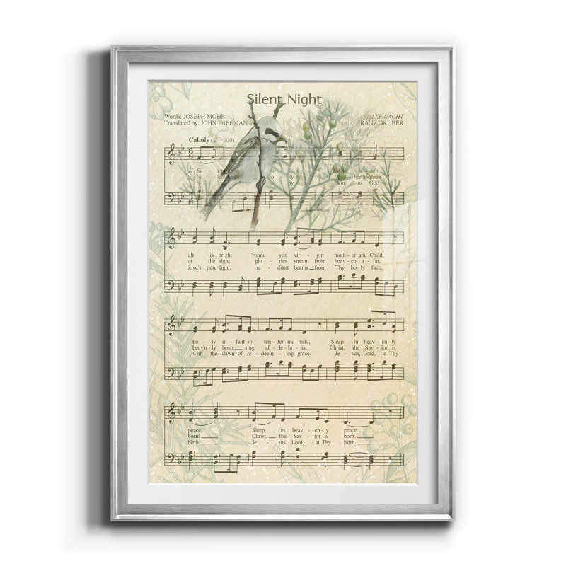 «Silent Night» par J Paul - impression encadrée sur papier, H 30,5 po x l 42,5 po x P 1,5 po, Papier avec cadre argenté