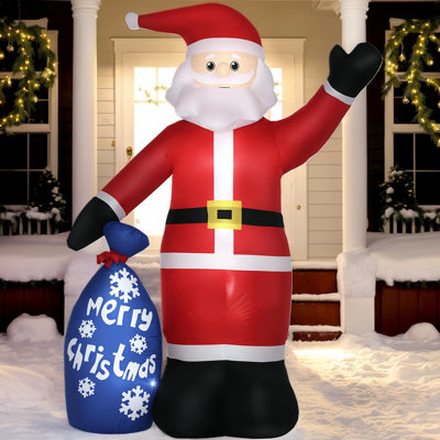 Décoration de Noël Garden Party: Père Noël 8 pi avec sac cadeau pour l'extérieur
