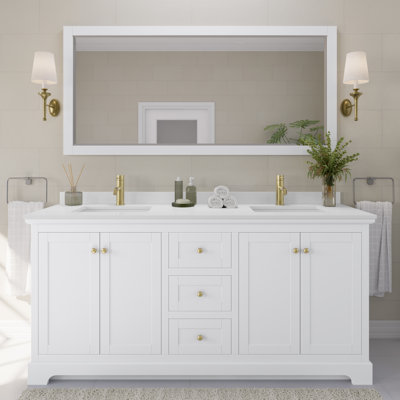 Ensemble de meuble-lavabo double 72 "avec miroir Avery