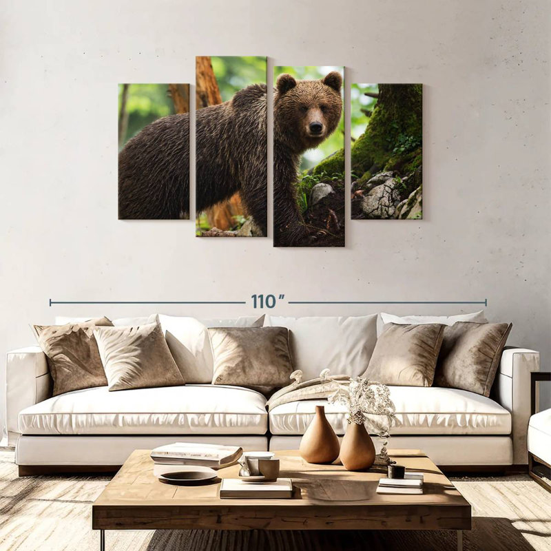 Brampt Wet Grizzly Bear, 48"H x 75"W