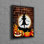 Art sur toile de coton Spooky sur le thème d'Halloween avec citrouille et épouvantail pour la décoration intérieure
