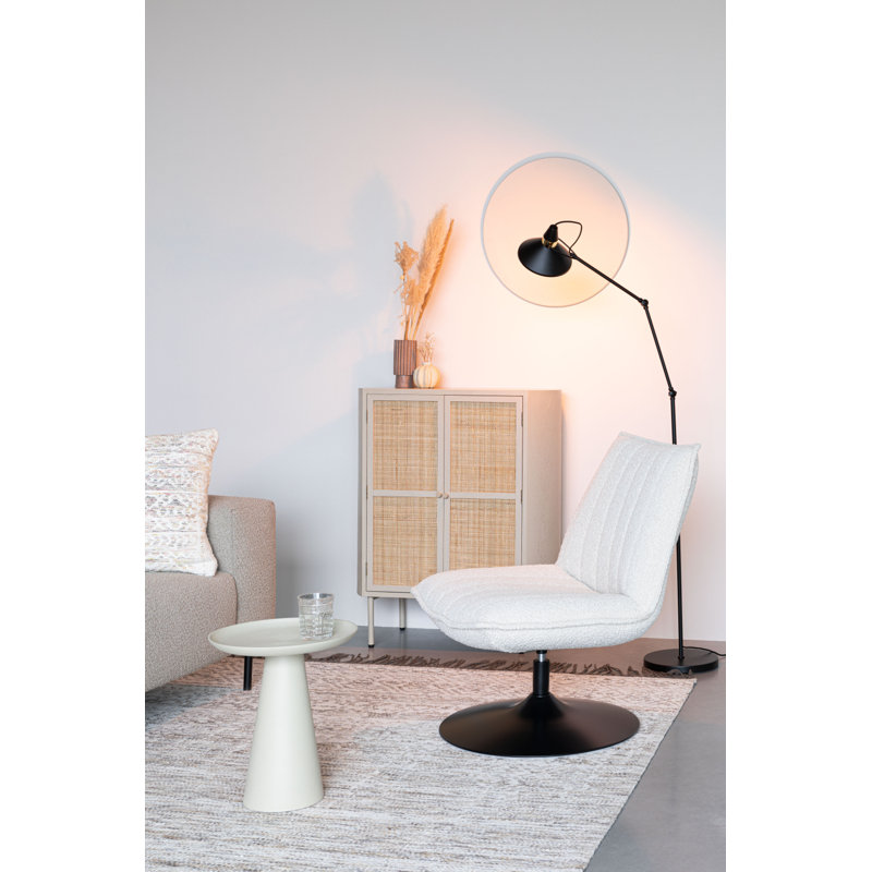 Jax Swivel Chair, White Polyester Blend