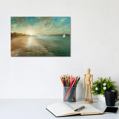 'Coastal Glow' by Danhui Nai Print on Wrapped Canvas