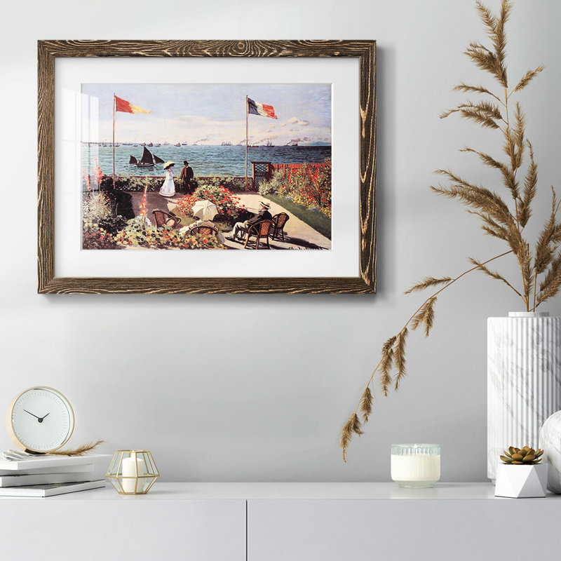 Garden at Sainte- Rustic, reproduction d'art encadrée avec tableau mat, Noyer, H 14 po x l 20 po