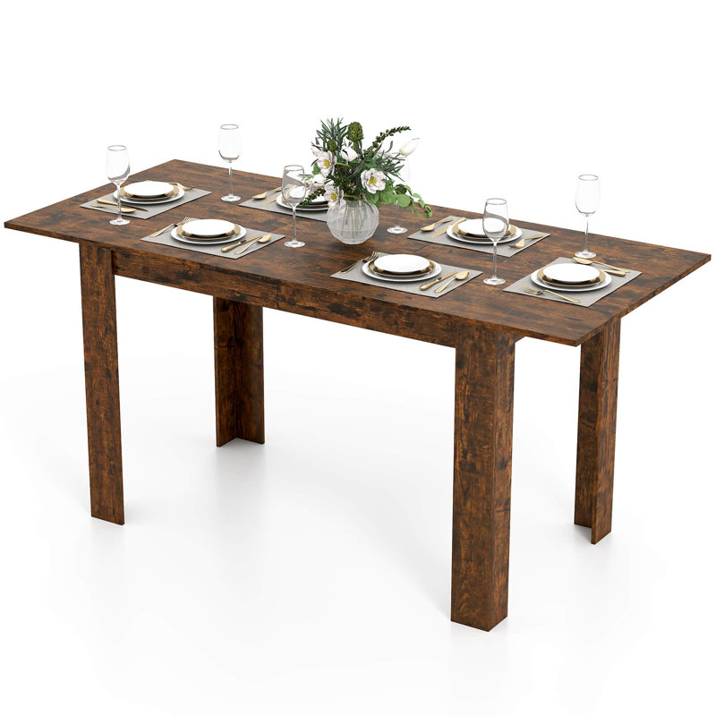 Table de salle à manger extensible de 47 à 62 po pour 4 à 8 personnes pour bureau à domicile brun, Brun