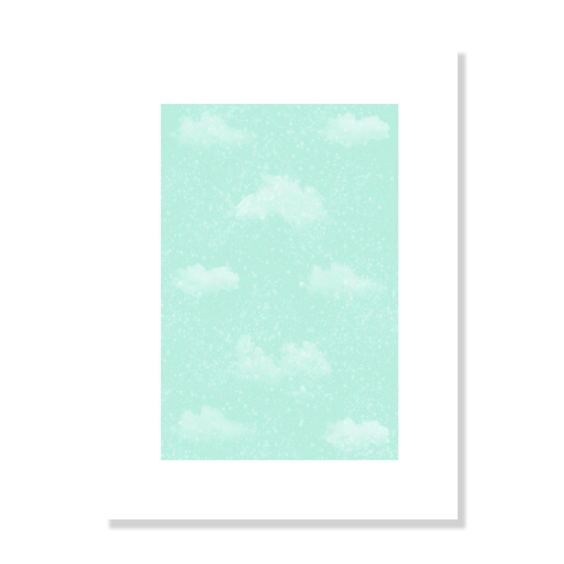 Art unique de nuages scintillants, H 16 po x l 12 po x P 1 po, Papier