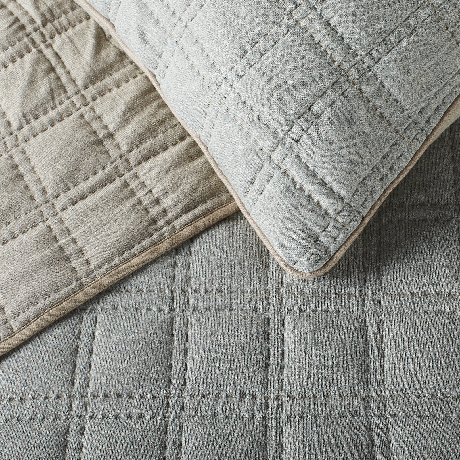 Gana Cotton Pillow Sham, King, Mineral