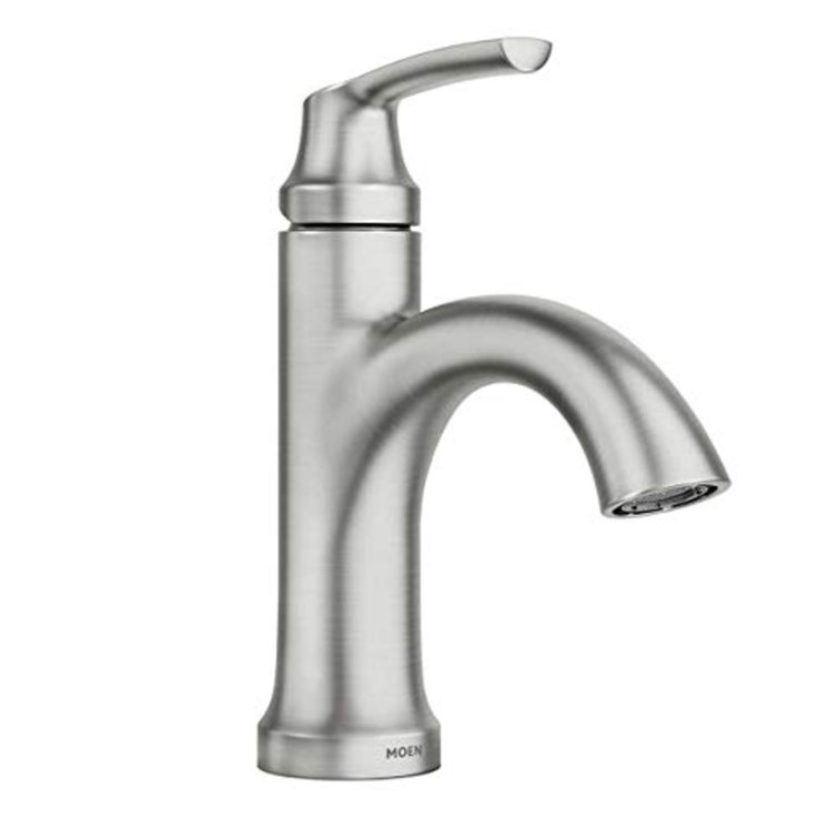 Moen Wellton Single Hole Bathroom Faucet with Drain Assembly, Optional Deckplate Included