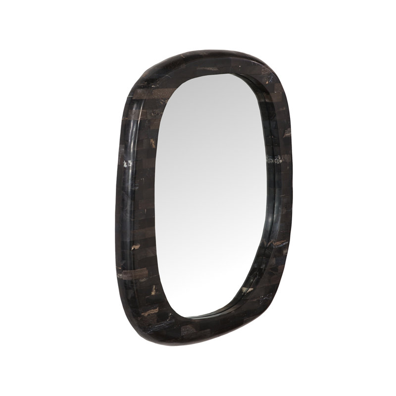Morphic Petrified Mirror, Rounded, Black Frame