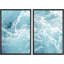 «Blue and Teal Clean Clear Ocean Waves Coastal Relax Modern Nautical Living Room Decor» 2 pièces-98554419-98554422