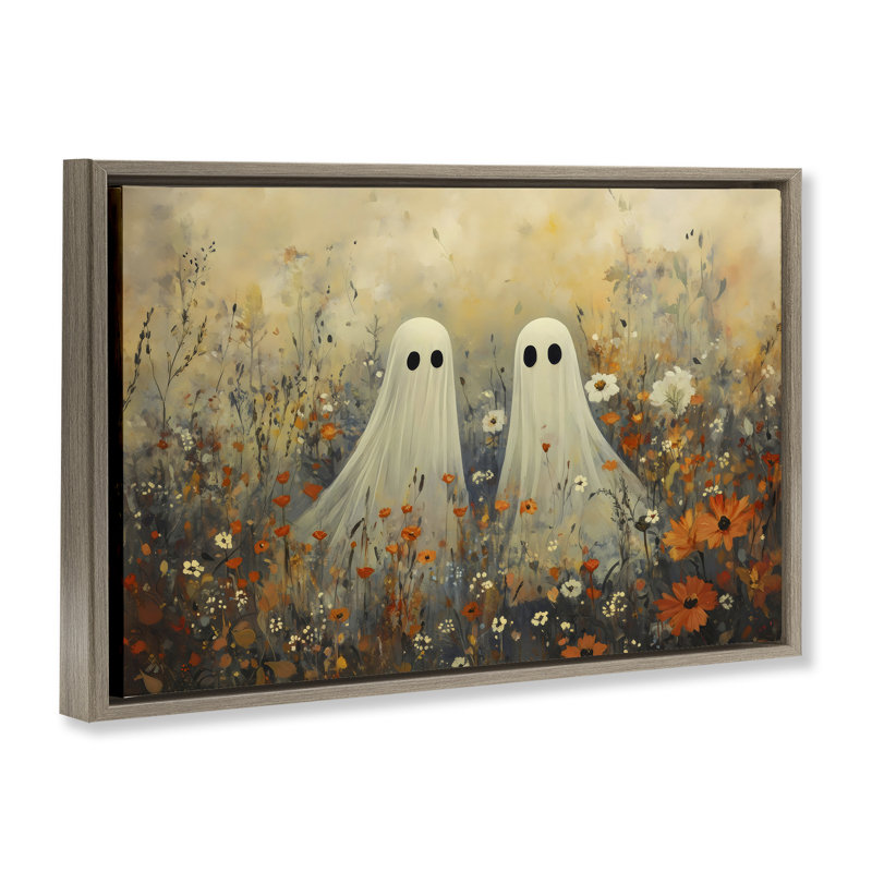 Cadre flottant Ghost In Autumnal Meadow, design Creative Studio, H 21 po x l 31 po, Cadre flottant orme Montalcino