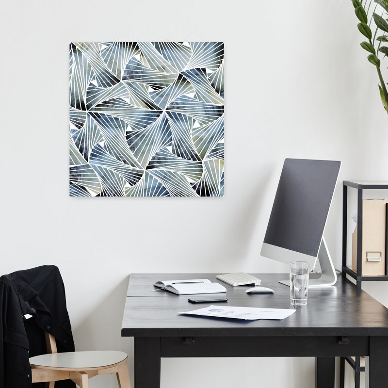 Art contemporain, art moderne géométrique élégant, H 18 po x l 18 po